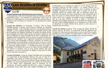 Les écoles d'Orelle autrefois